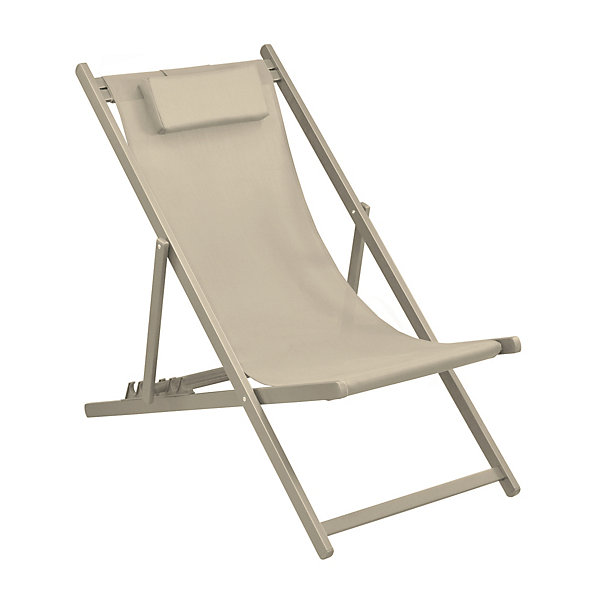 Chilienne pliable aluminium crème, toile coloris crème ProLoisirs Ara