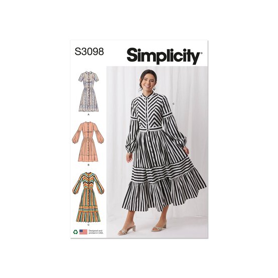 Simplicity Women’s Dress Sewing Pattern S3098 (16-24)