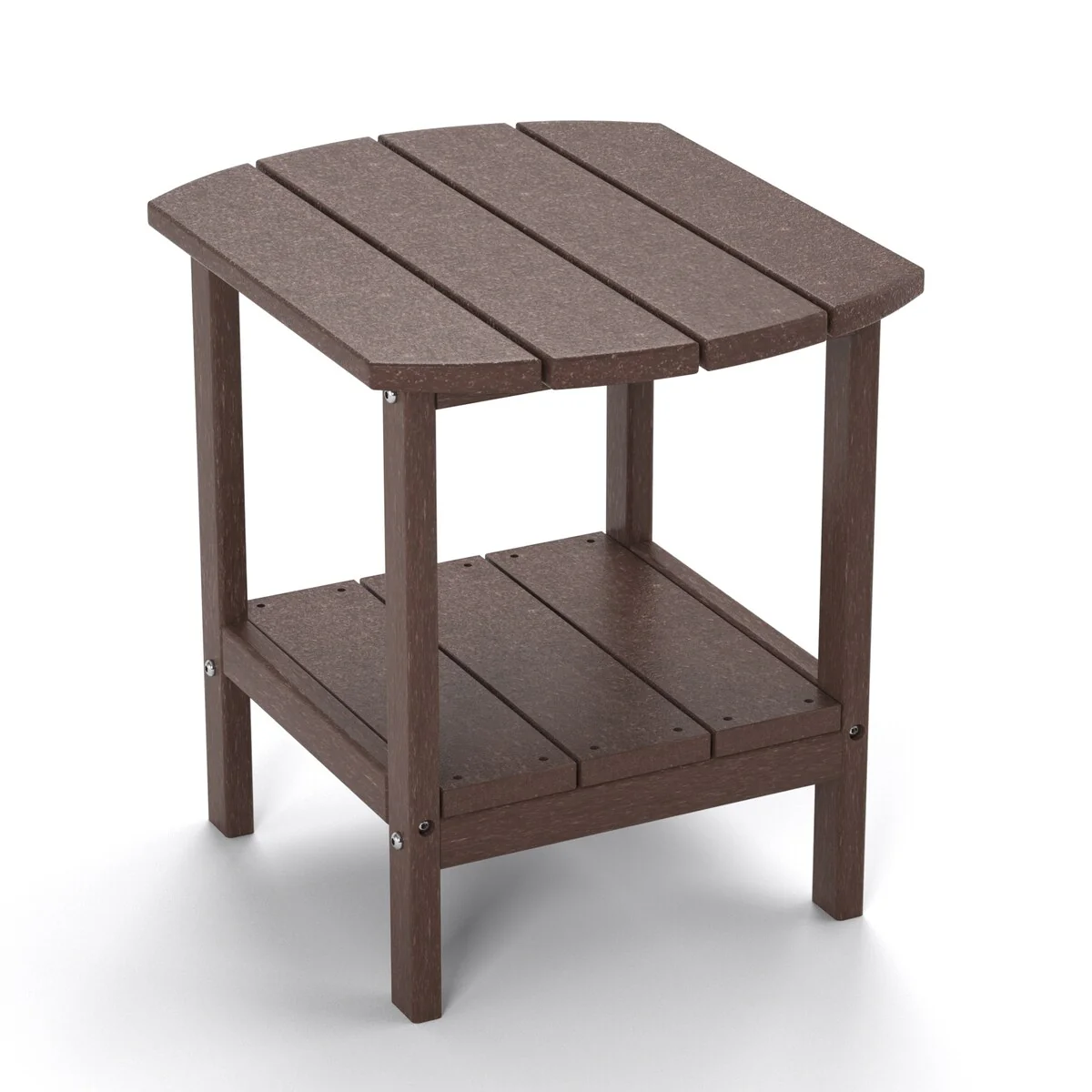 Weather-Resistant HDPE Outdoor Side Table - Modern Patio Accent Furniture - 8' x 10'