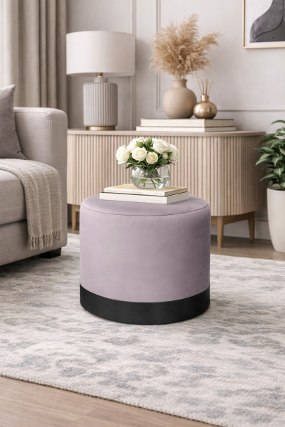 Pufa LUX elegancka podstawa metalowa czarna MG55