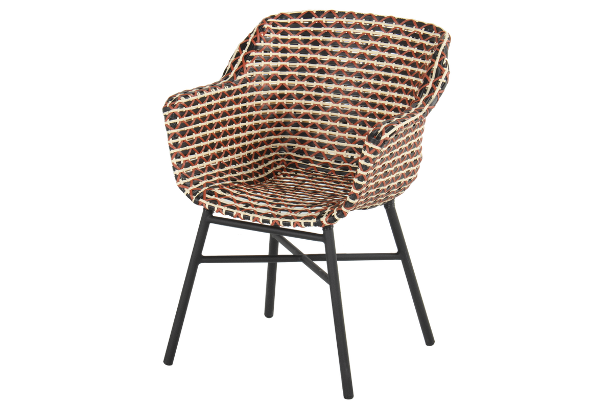 Hartman Tuinstoel Delphine - Rood Wicker - Zithoogte 43cm