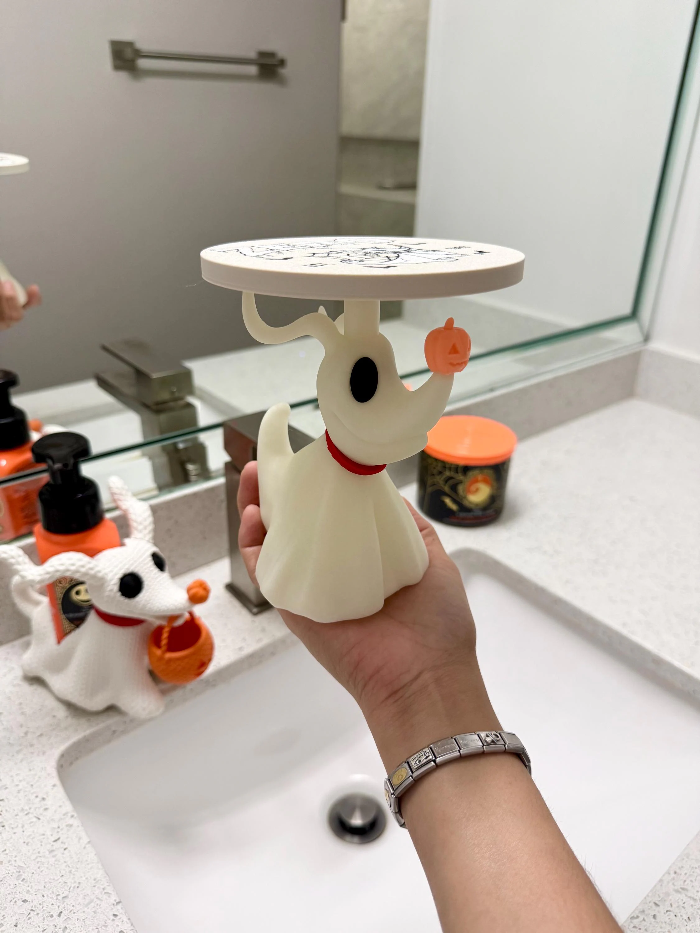Ghost Dog Candle Holder – Halloween Candle Display Stand – Bath and Body Works 3 WIC candle