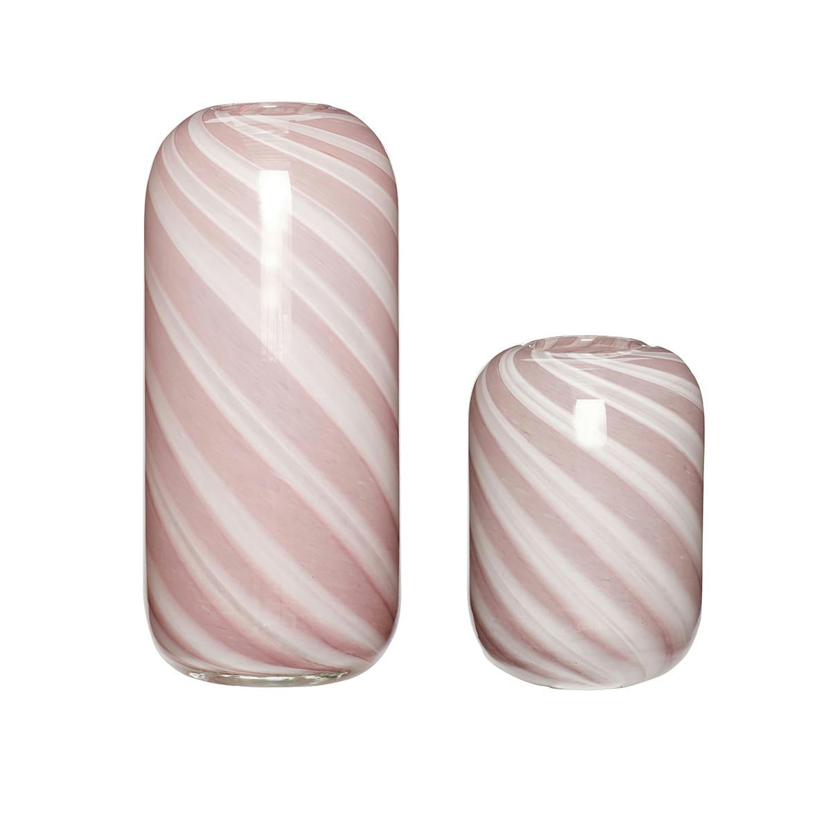 CANDY - Vase en verre rose et blanc (x2)