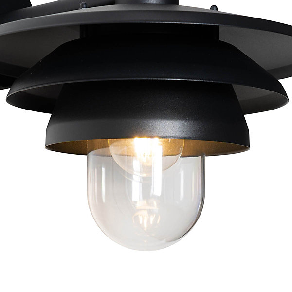 Applique murale design extérieure noire IP44 - Morty