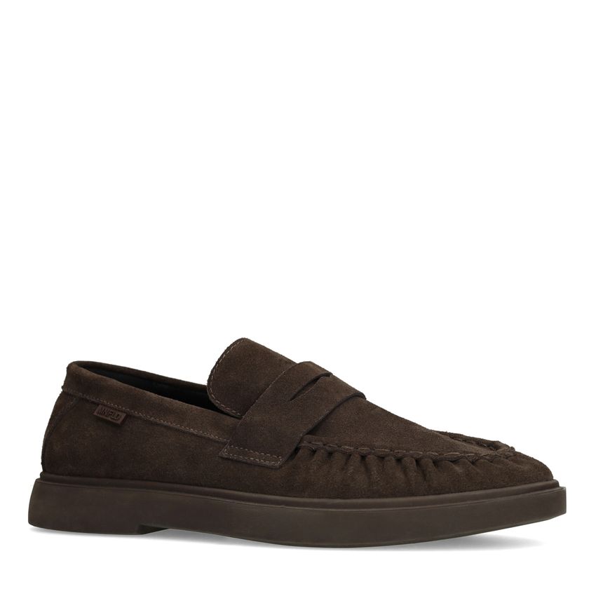 Manfield Bruine suède loafers