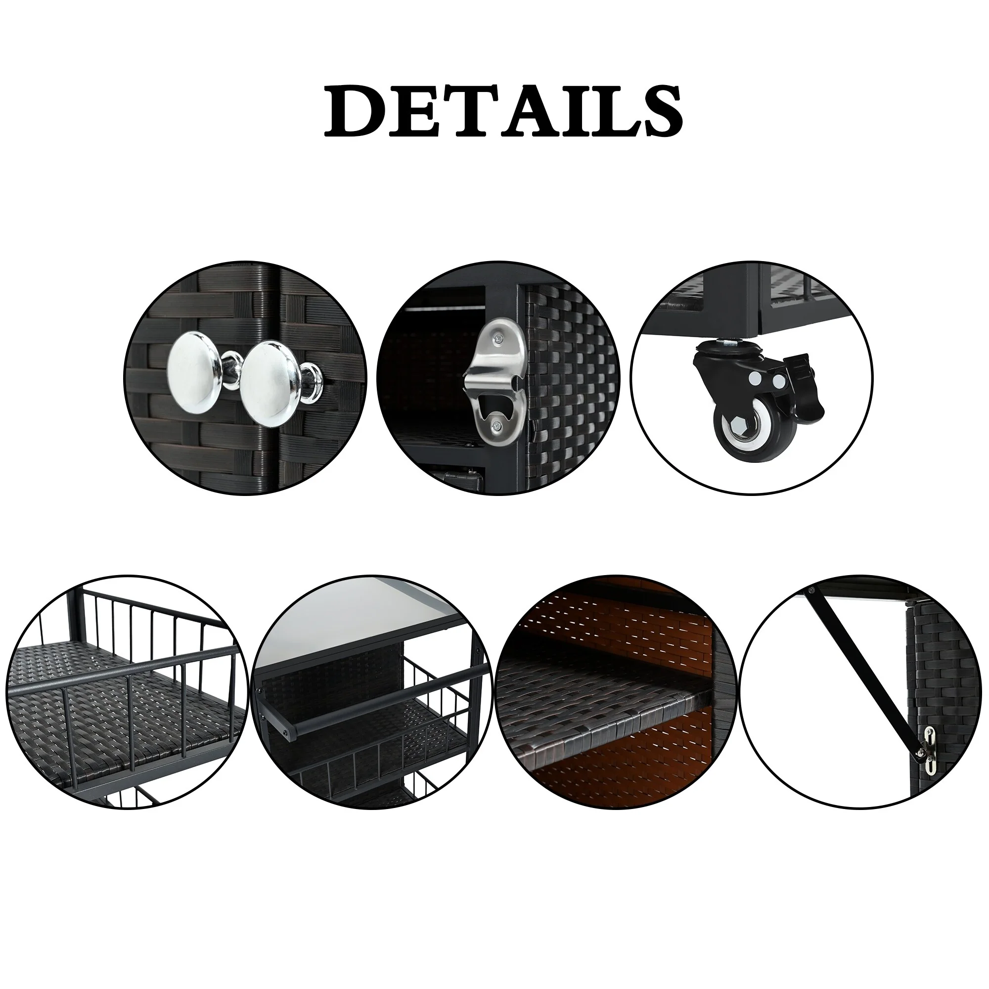 63.5 Outdoor Kitchen Island with Foldable Tabletop and Ample Storage