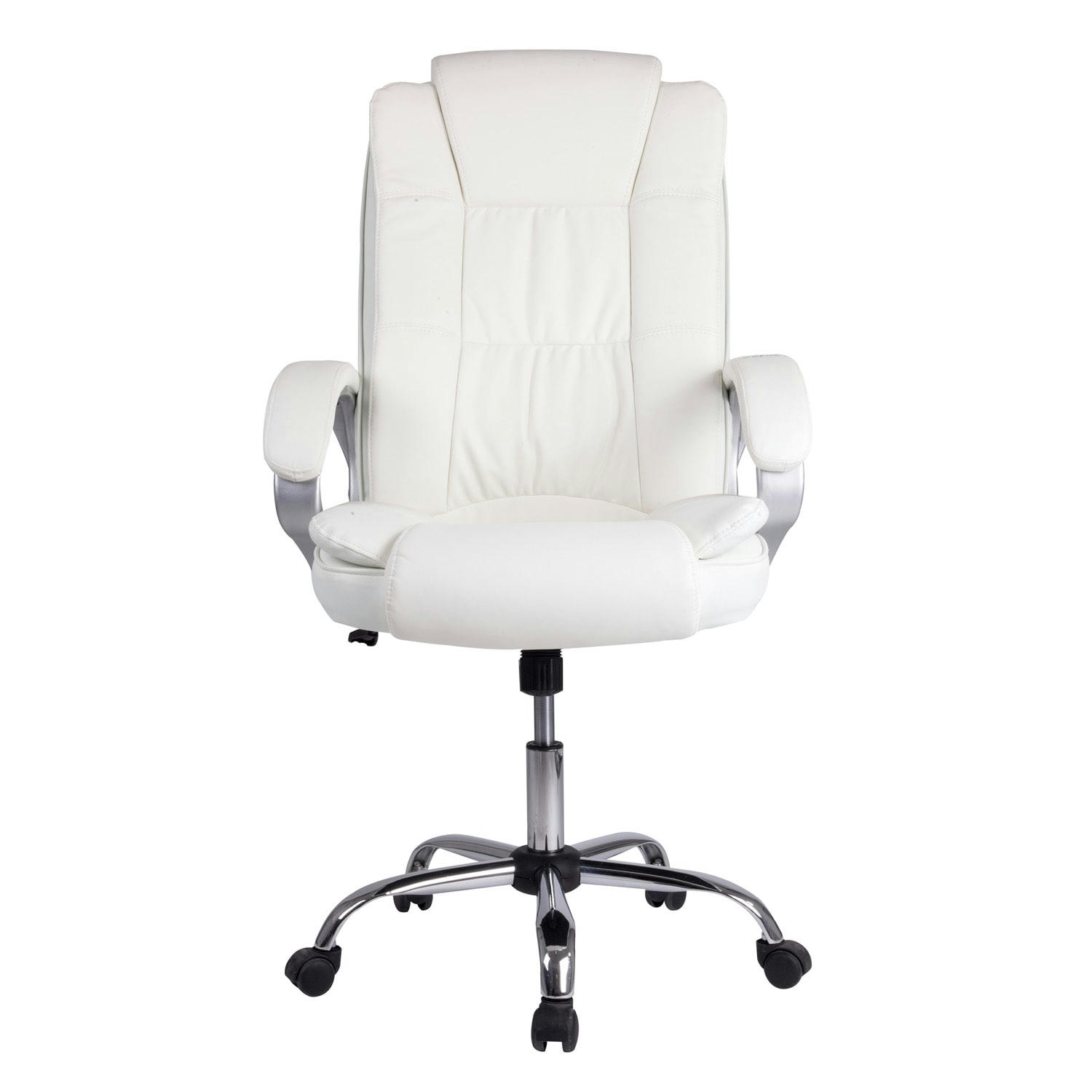 KAREN - Chaise de bureau elevable et Fauteuil inclinable en simili cuir blanc