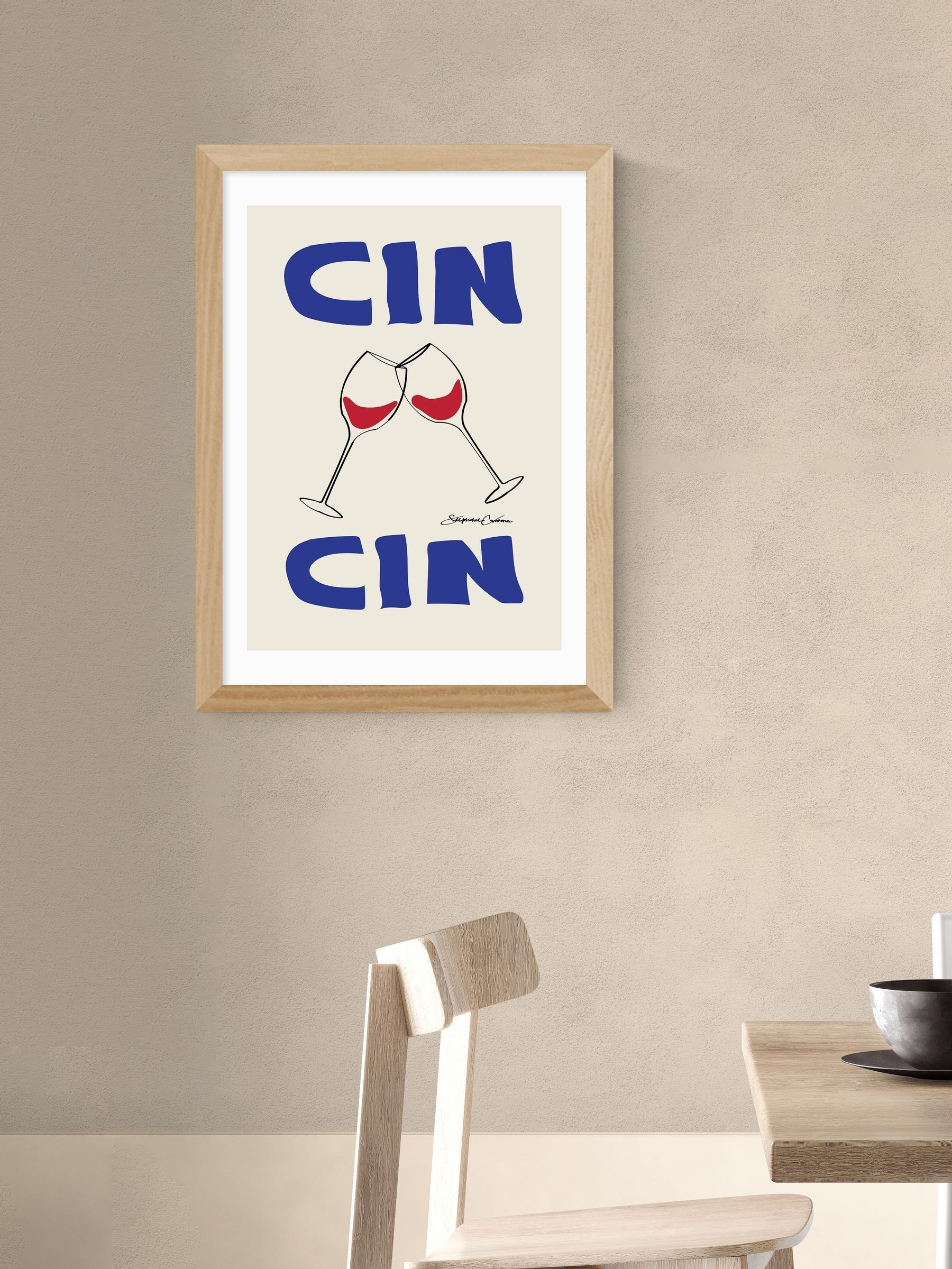East End Prints Oak Cin Cin Wall Art Print by Stephie Cardona