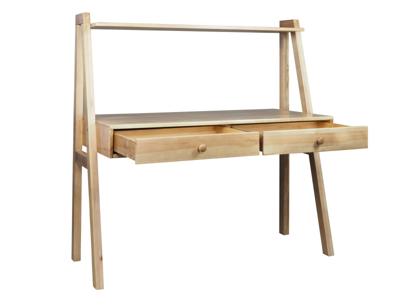 Biurko drewniane z półką SHELF, kolor dębowy