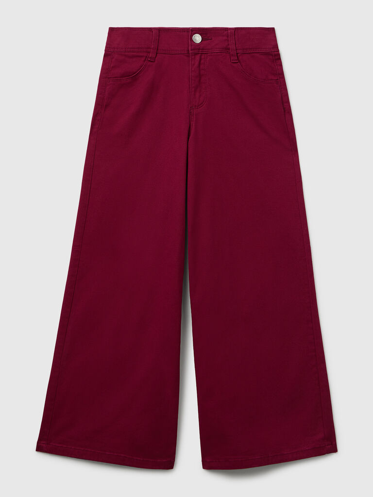 Wide trousers in stretch cotton