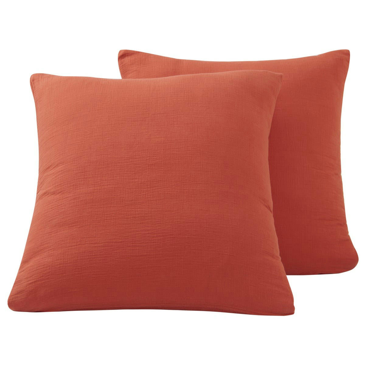 LOFT - Lot de 2 taies en gaze de coton  terracota 65x65 cm