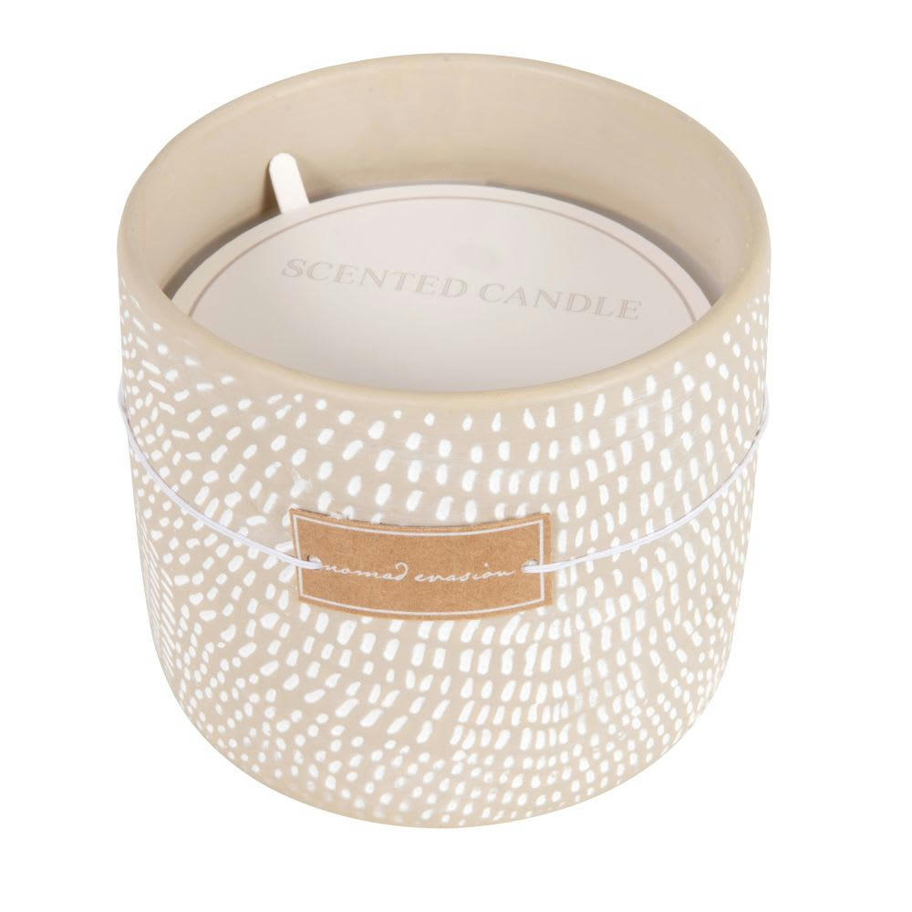 BEKA - Bougie parfumée en céramique blanche et taupe 210g