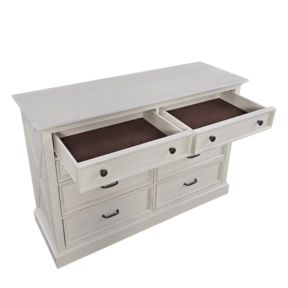 Homestyles Seaside Lodge Off-White Dresser with 8 Drawers
