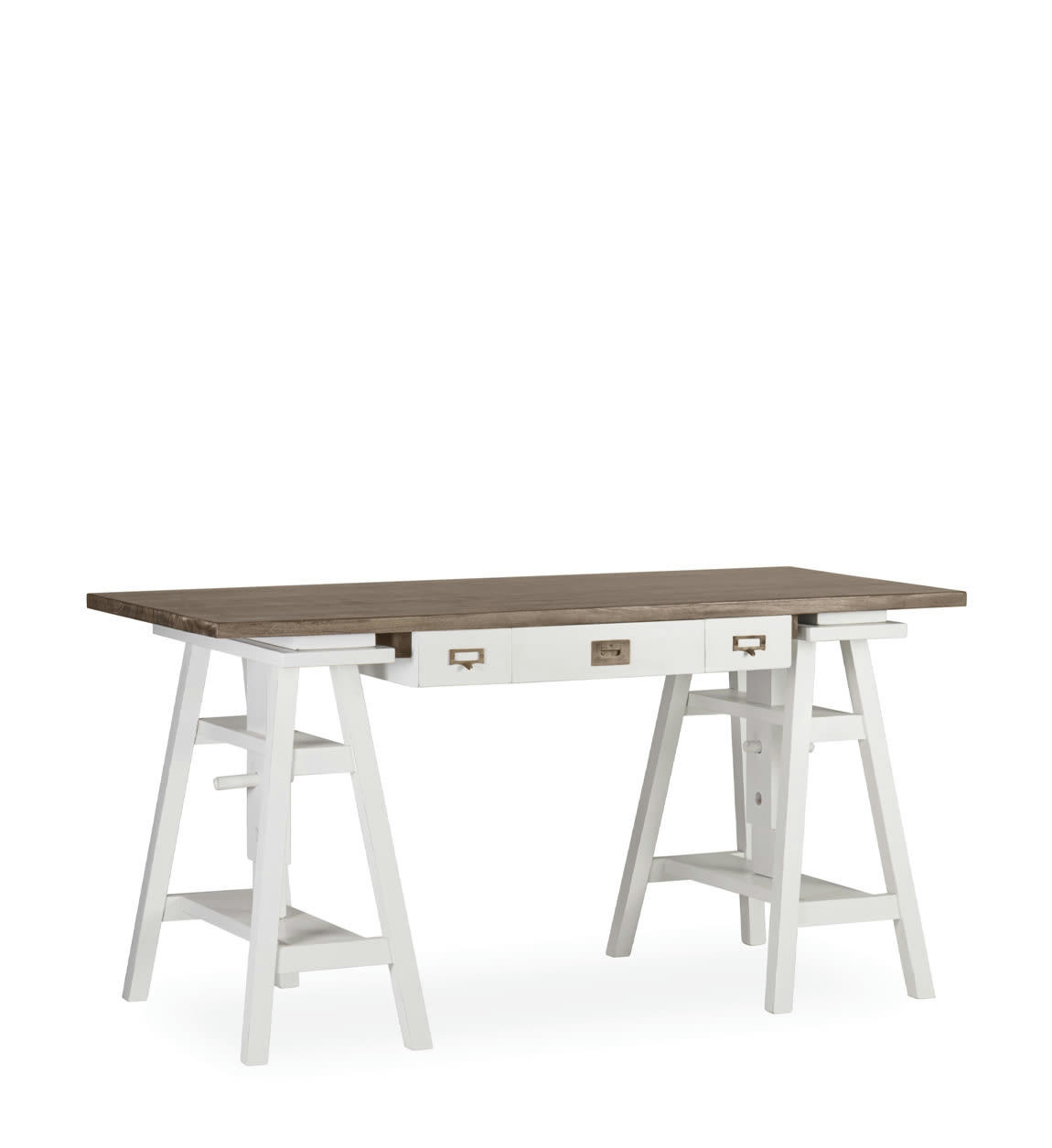 EVEREST - Bureau réglable en bois blanc L 150 cm
