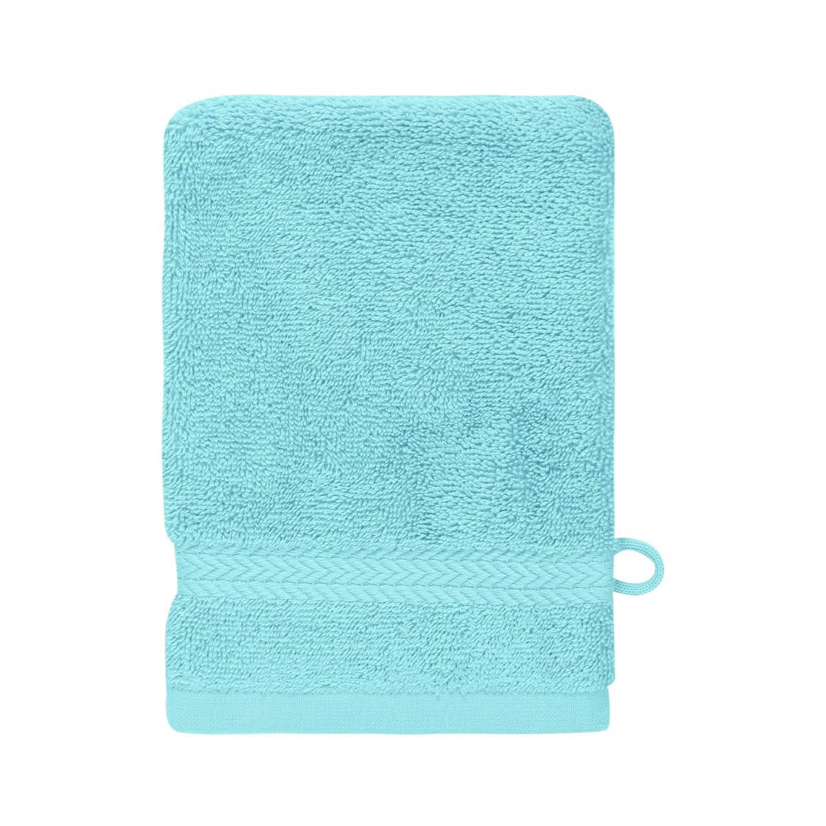 LUXURY - Lot de 3 gants de toilette 550gr/m²  bleu turquoise 16x22 cm