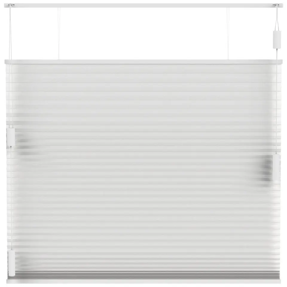 Fenstr pliss&eacute;gordijn Montreal dubbel 25mm verduisterend - wit (10329)