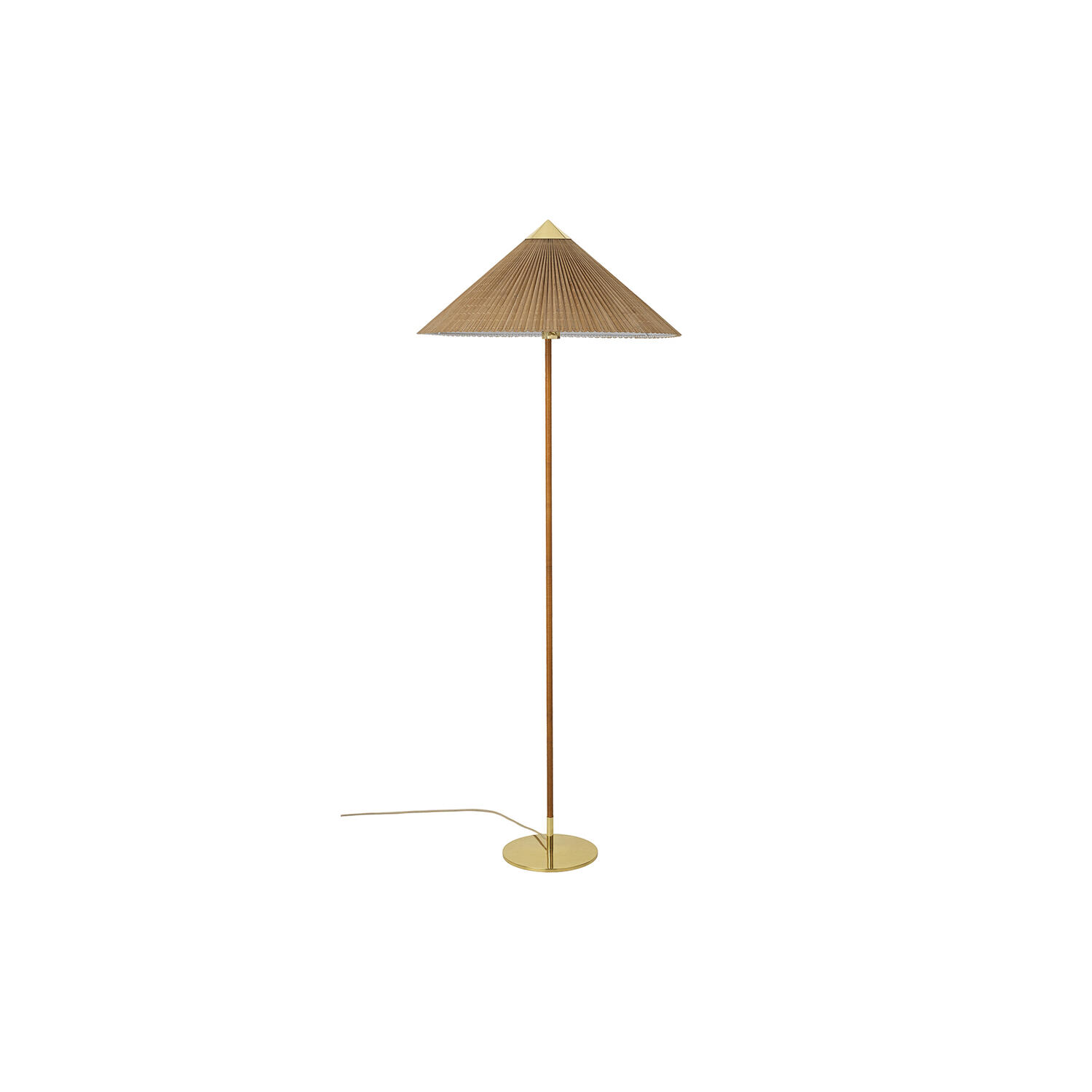9602 Floor Lamp, brass/bamboo