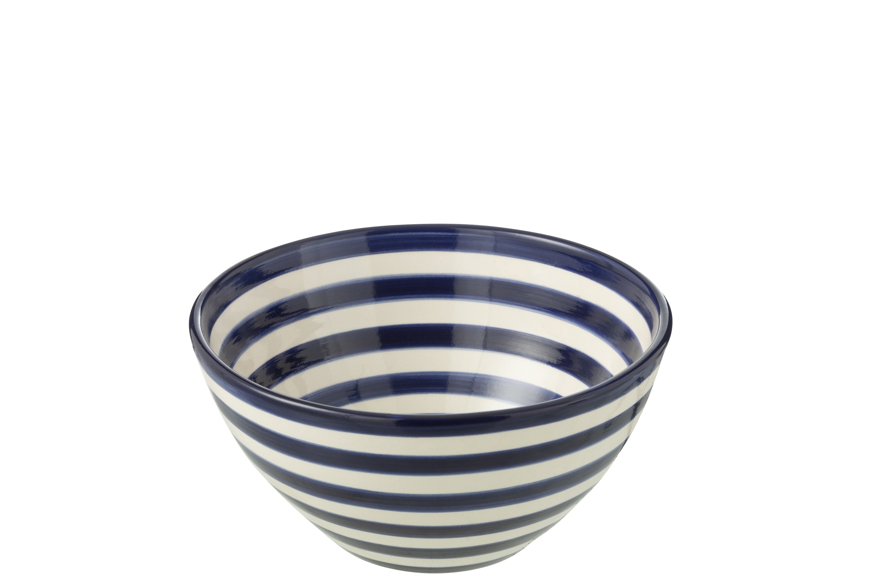 J-Line kom Granada Stripes High - keramiek - wit blauw - me