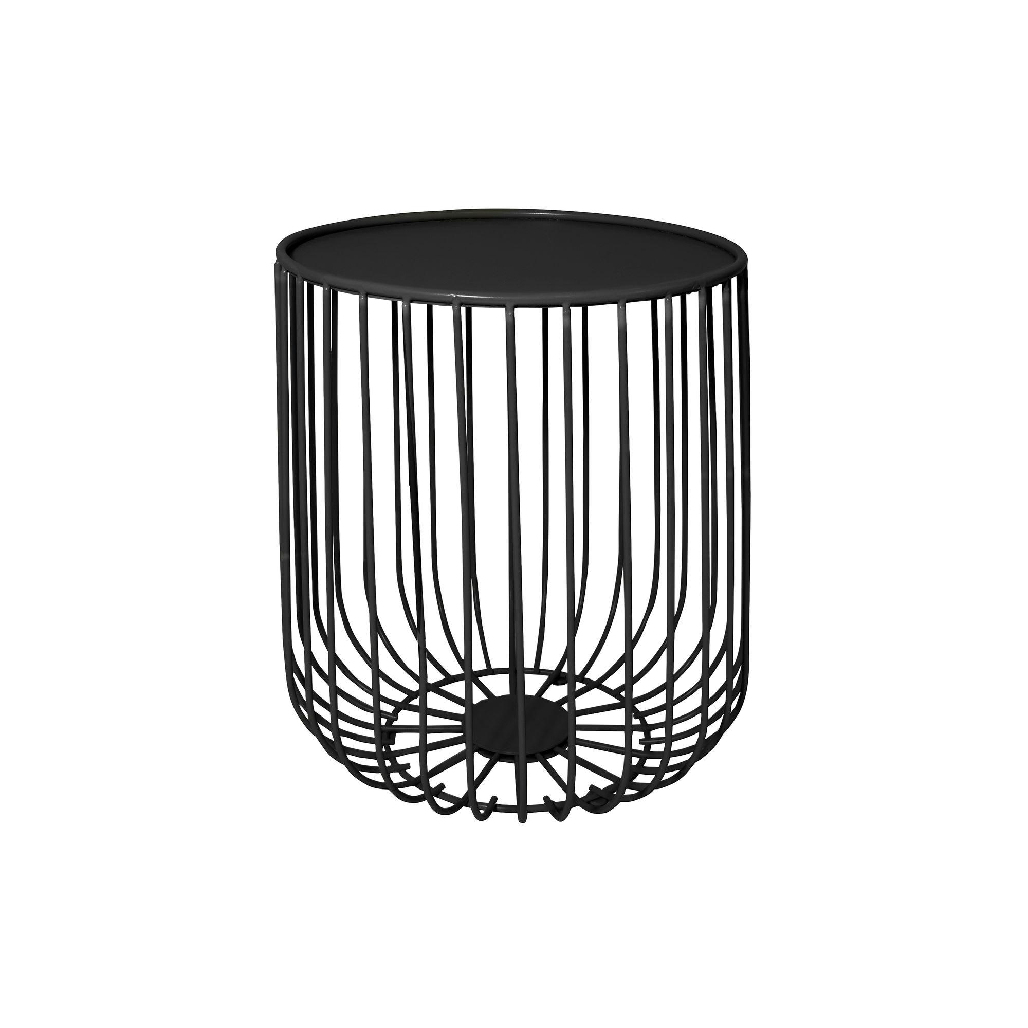 JACKSON - Table d'appoint en métal noir Ø36cm