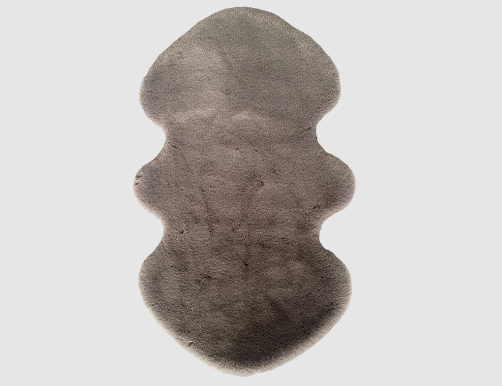 Kunstfellteppich Mia Grau 55x95cm