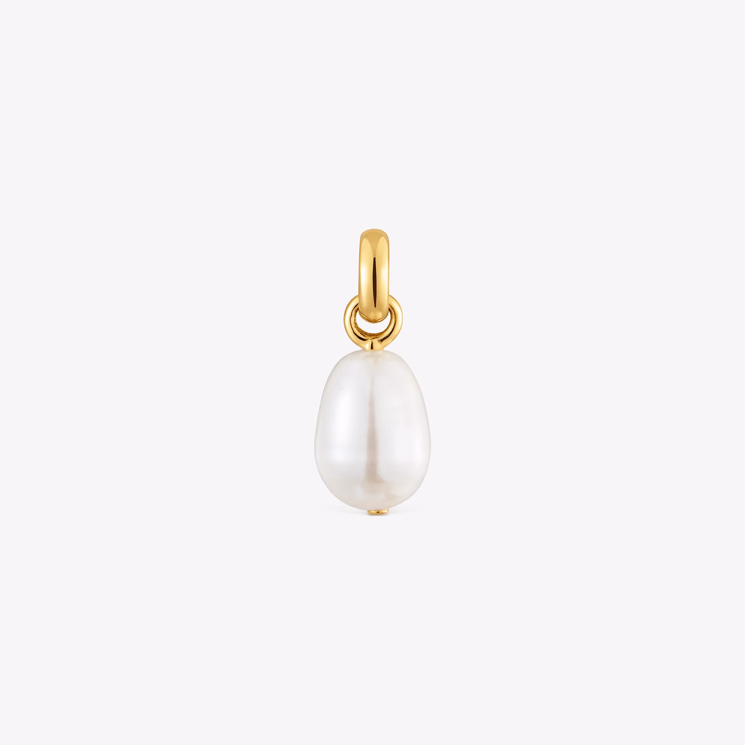 Colgante pequeño con baño de oro 18 kt sobre plata y perla cultivada Hold Oval