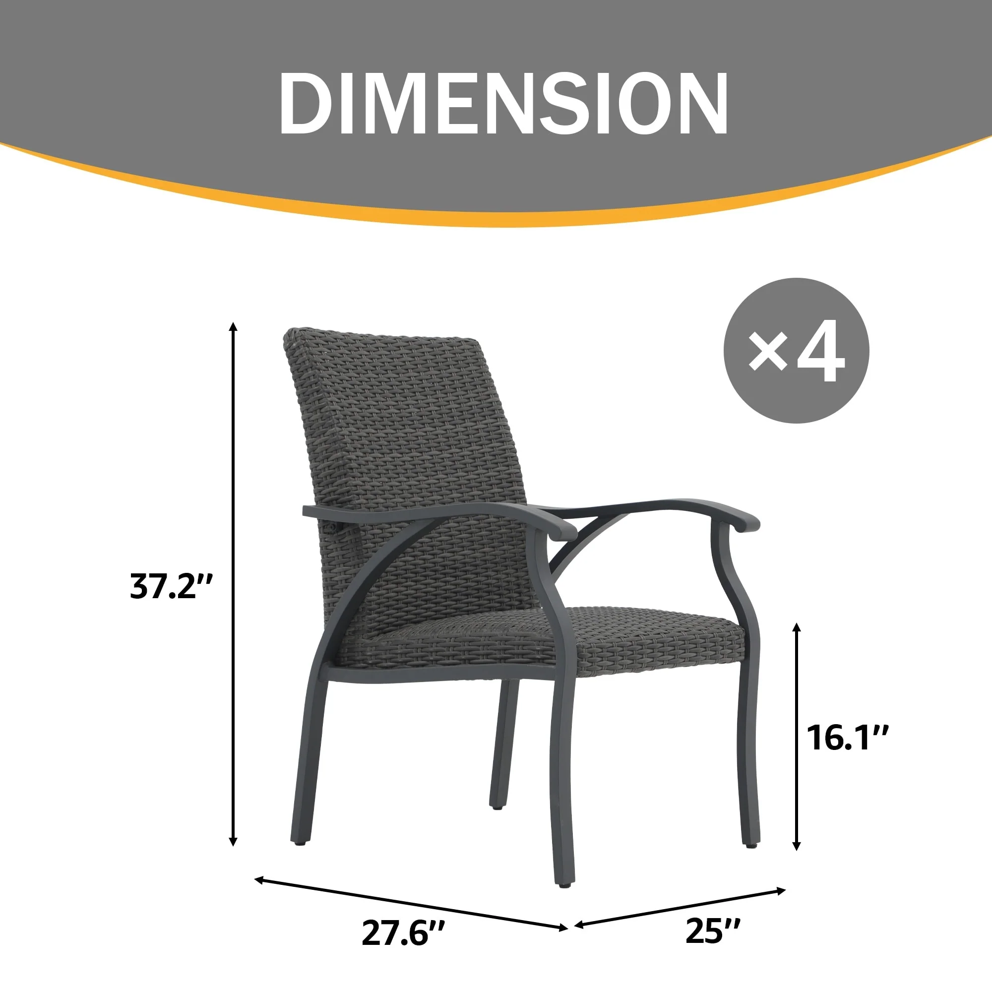 Outdoor Wicker Dining Chairs (Set of 4)