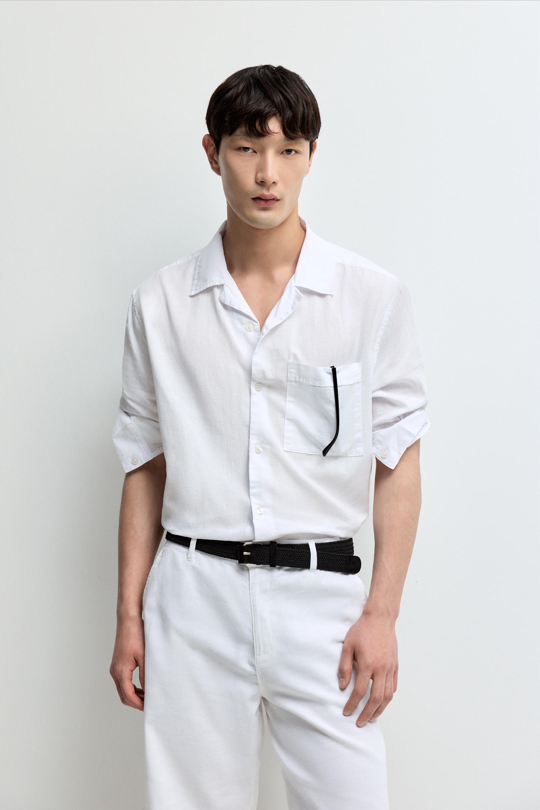 Camisa resort lino - algodón