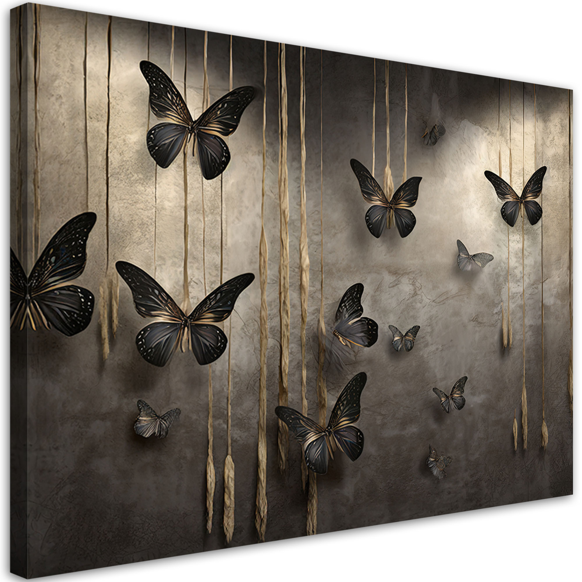 Feeby Obraz, Czarne motyle 3D 60x40