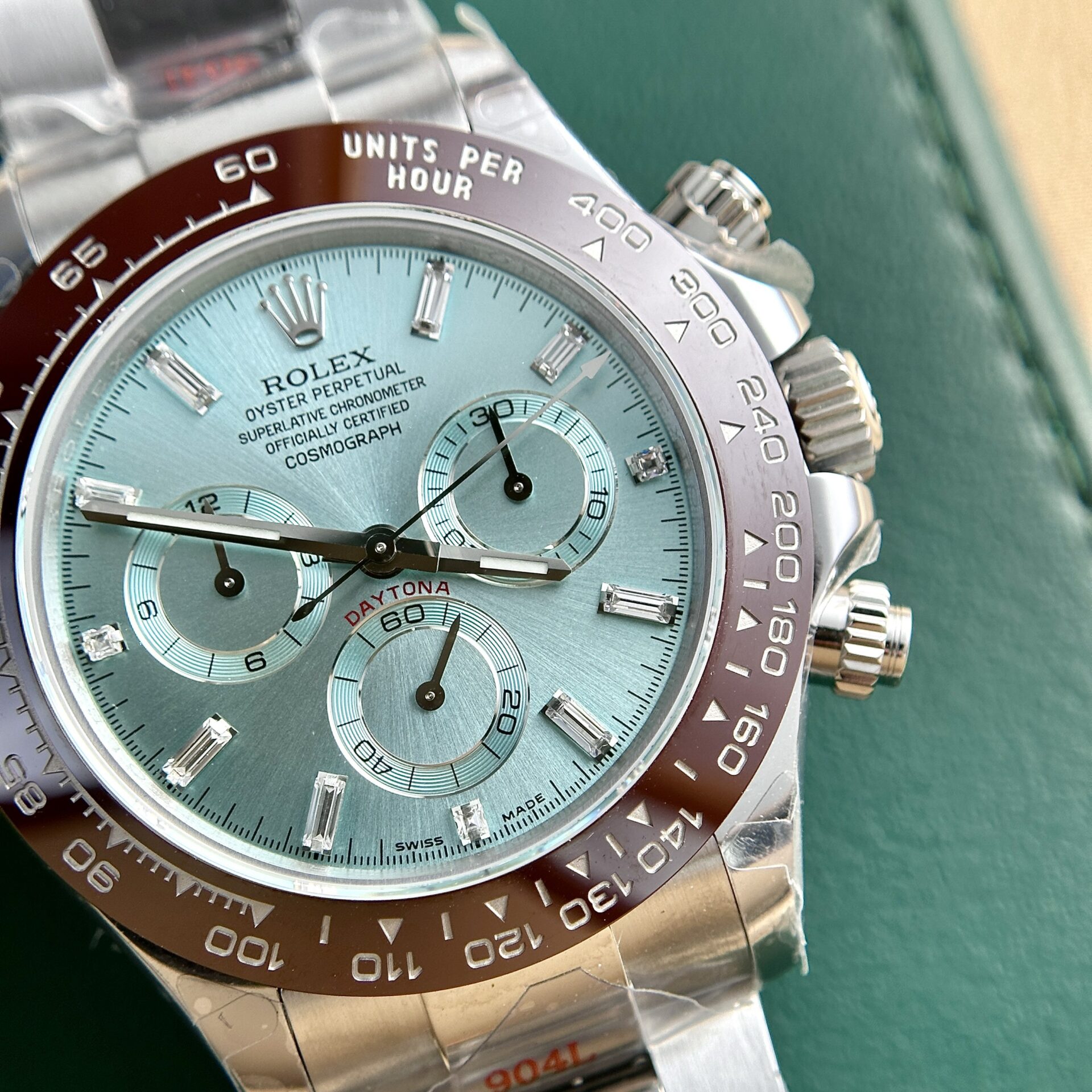 Rolex Daytona 116506 904L Steel Ice Blue Dial CZ Diamonds 40mm Oyster Super Clone