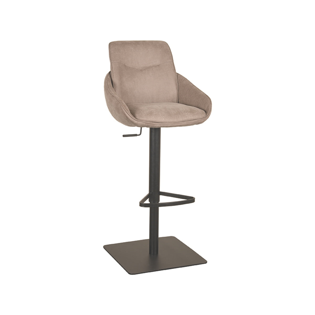LABEL51 Barkruk Beauty - Taupe Stof - Zithoogte 55–82cm