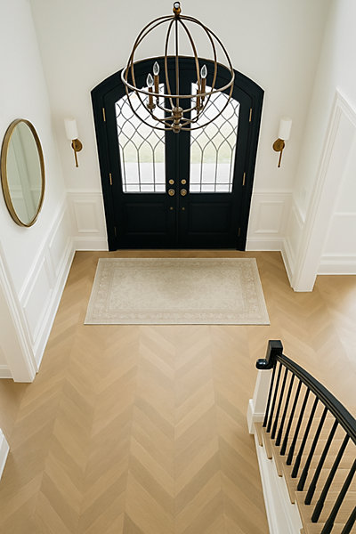 Parquet chêne massif point de hongrie brut Ep.16mm, l.90mm Long. 850mm avec chanfreins sans noeuds et sans aubiers