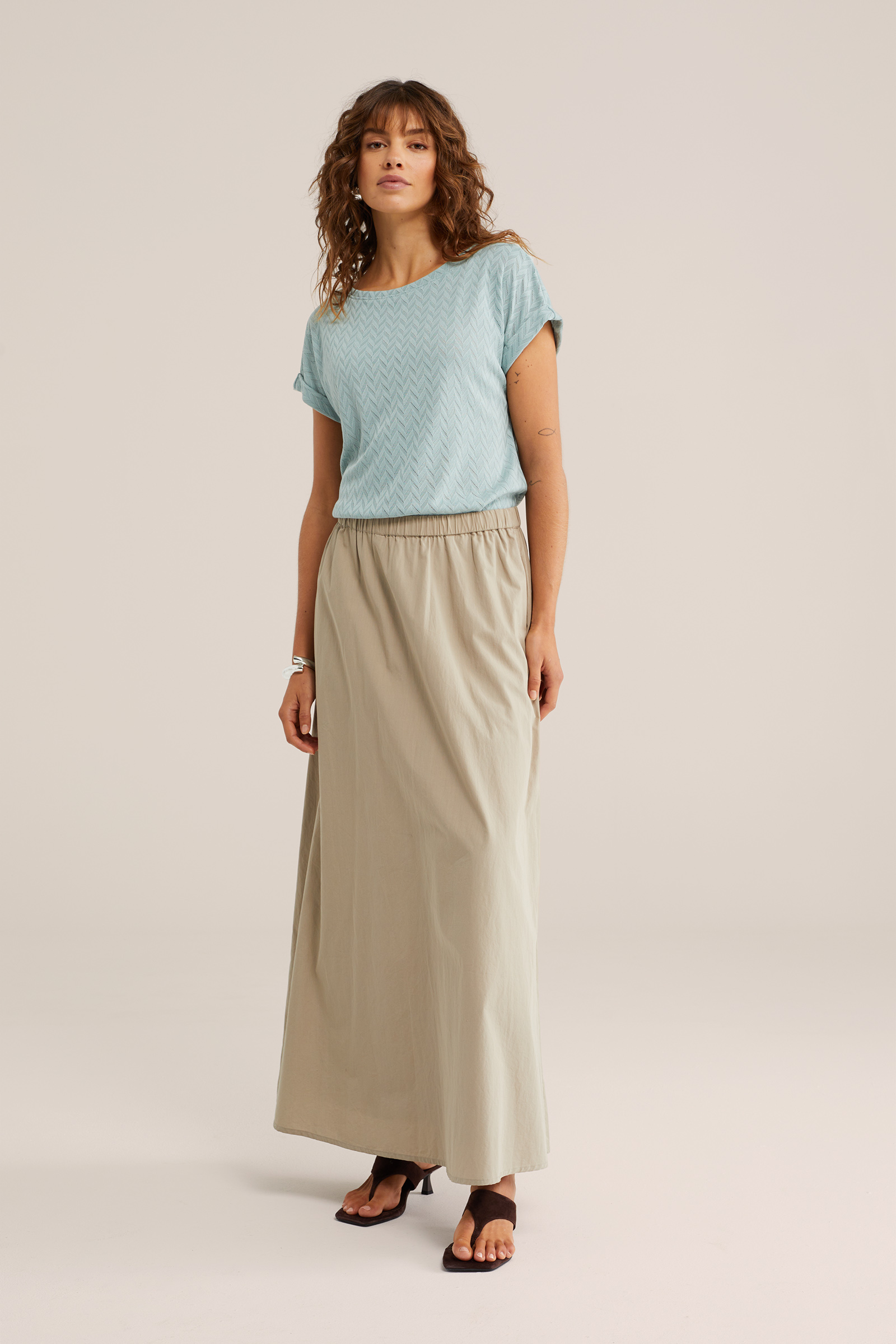 Dames T-shirt met opengewerkt structuur