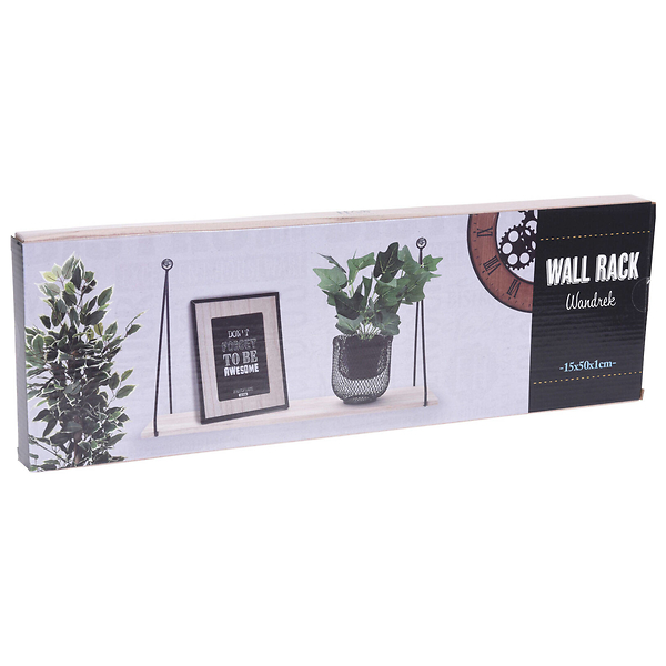 Półka na ścianę Loft drewno paulownia 50x29x15 cm