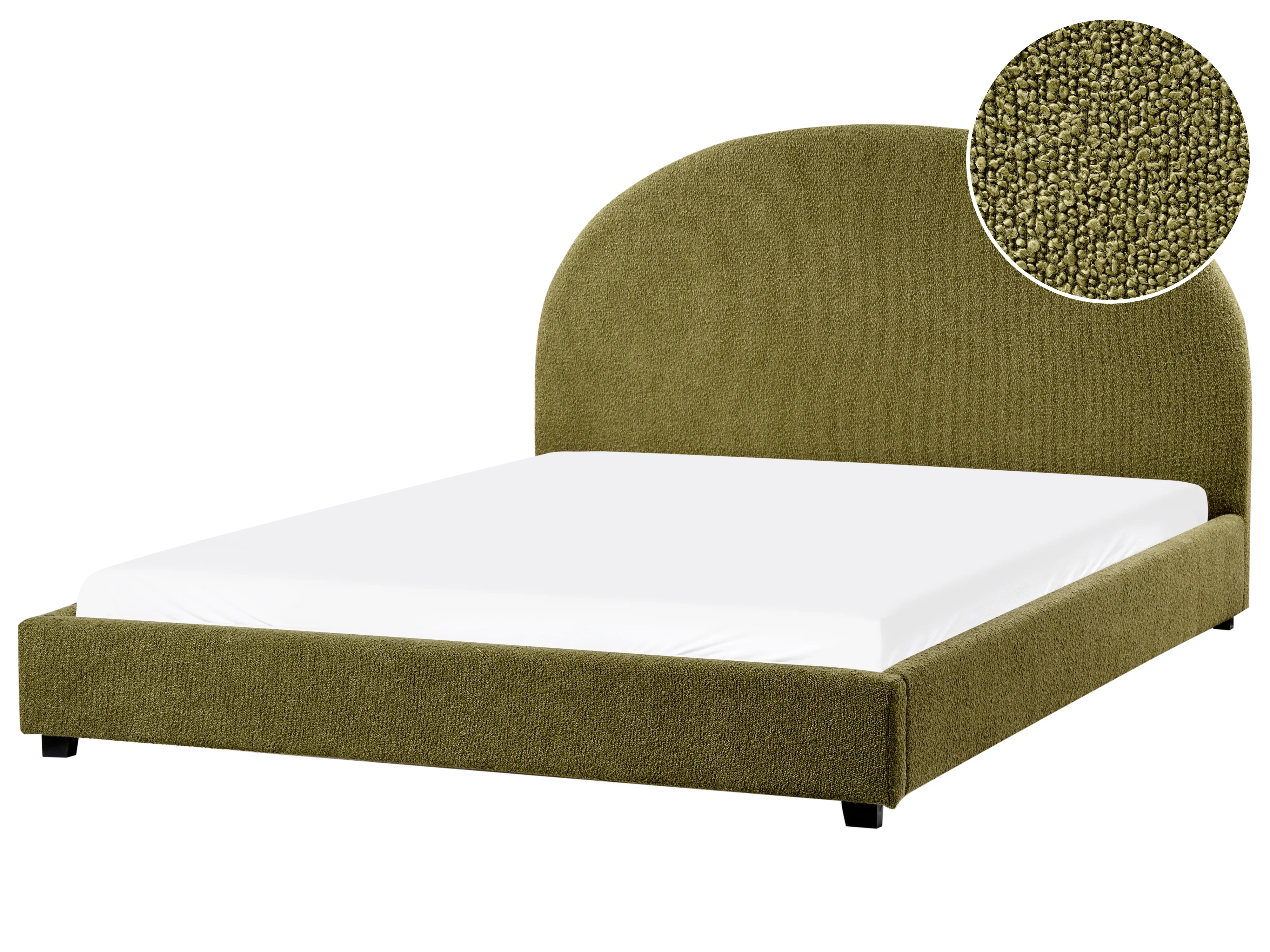 Waterbed Boucle VAUCLUSE 160 x 200 cm (EU King Size) Olive Green