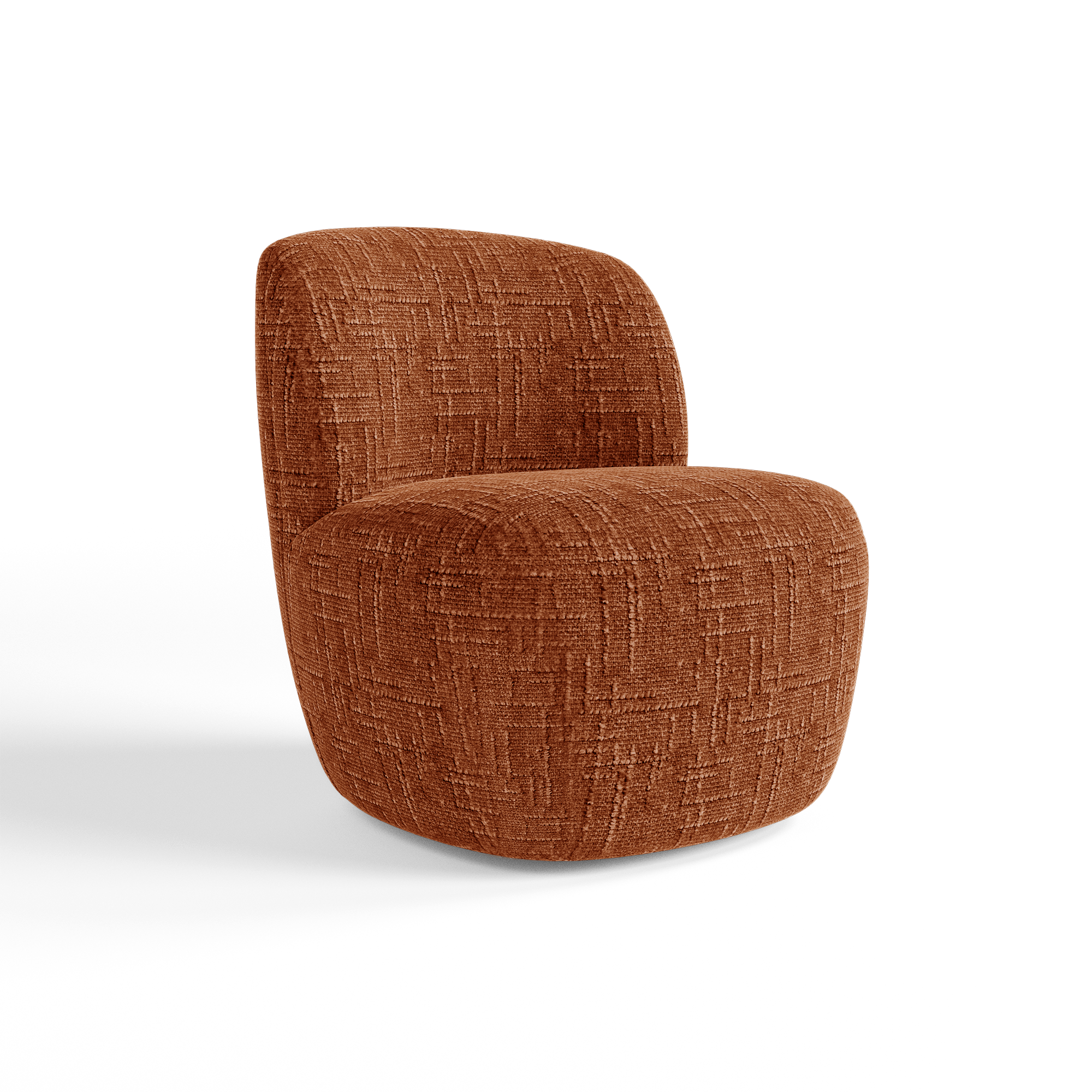 Premium Interiors - Draaibare fauteuil COMI - fluweel weefsel terracotta 65cm
