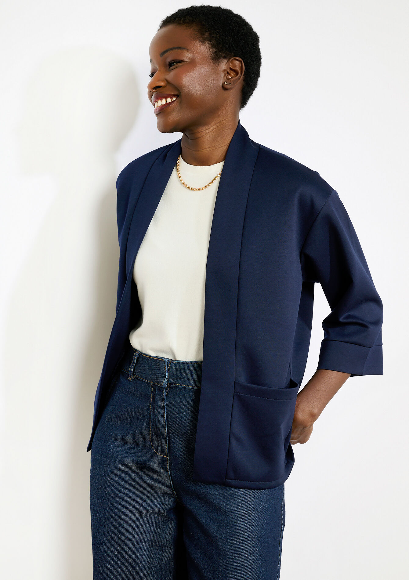 Vlotte 3/4 mouwen blazer