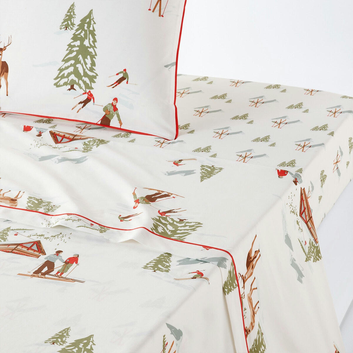 Drap plat en percale de coton, St Moritz