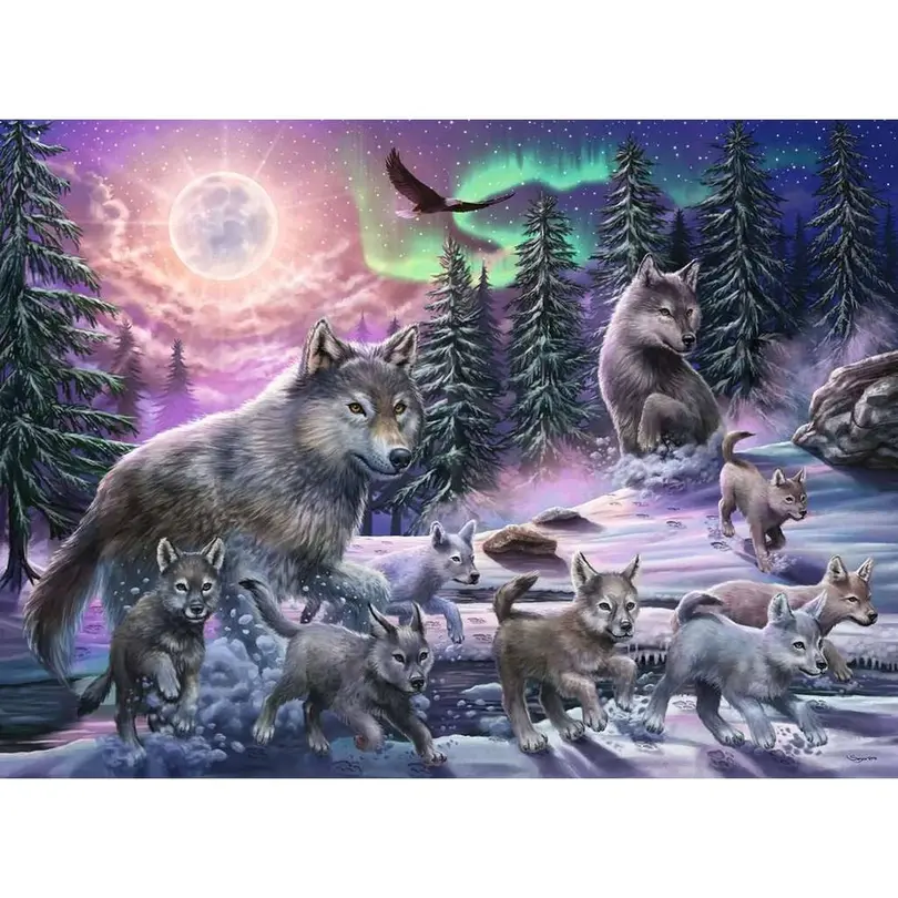 Puzzle 150er-Set Nordische Wölfe