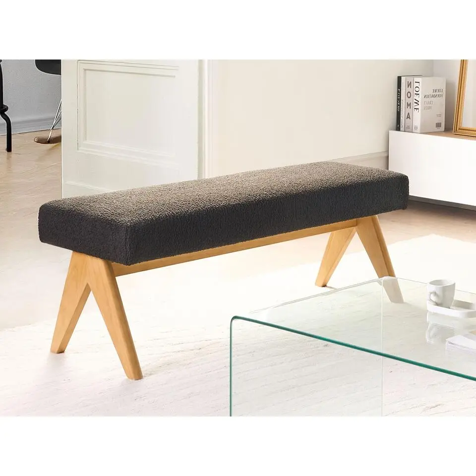 TAMRE - Bankje - Zwart/Lichtbruin - Boucl&eacute;