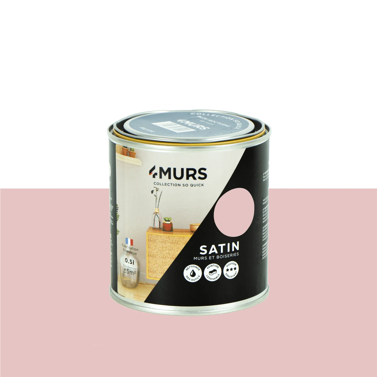 So Quick Peinture Peinture bouton de rose Satiné 0,5 L