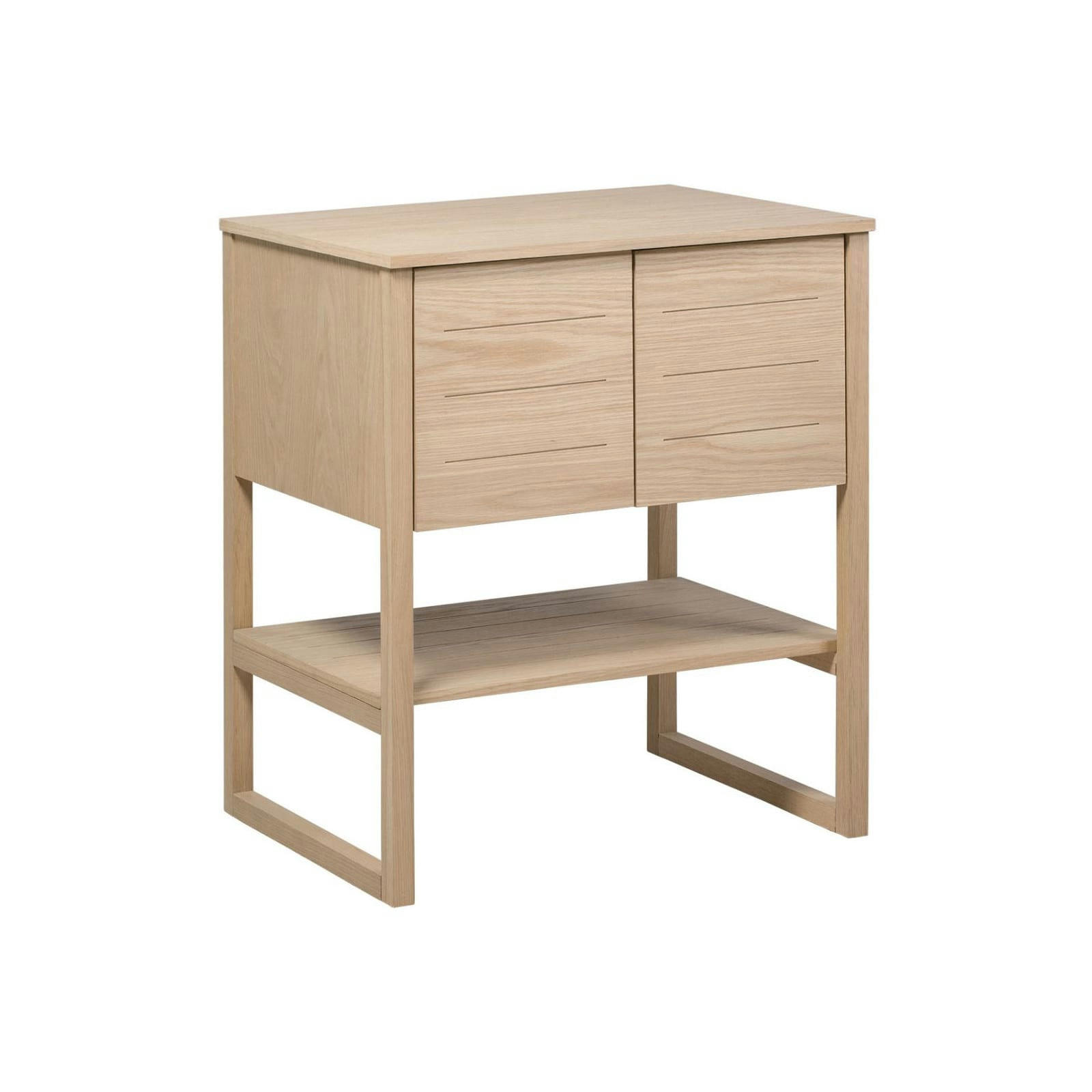 ATOLL - Meuble sous vasque plaqué chêne naturel  70cm