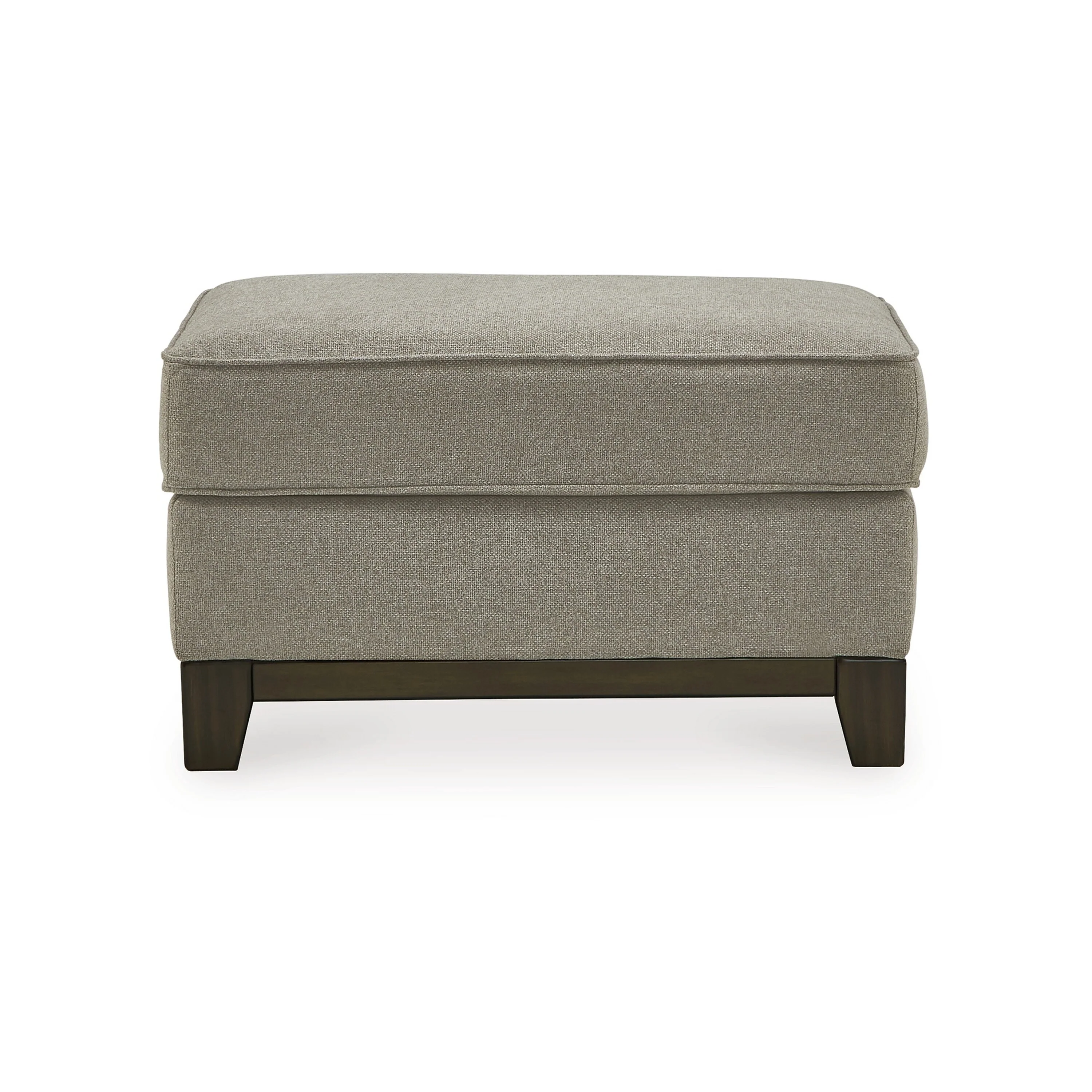 Kenny Accent Ottoman, Granite Gray Woven Texture Polyester 34 Inch