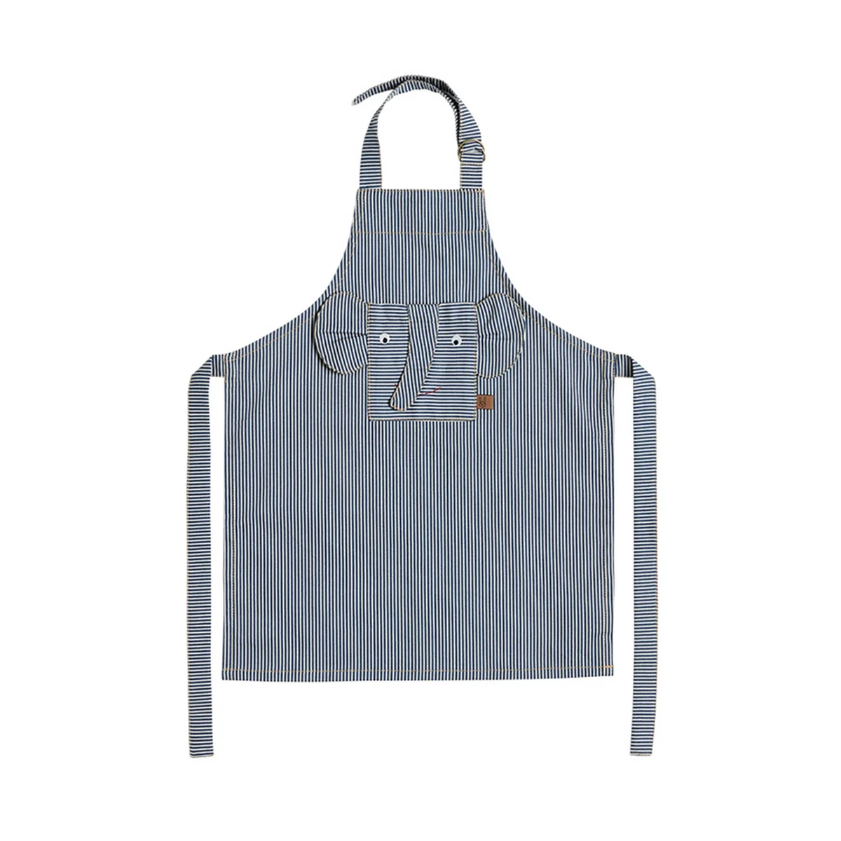 OYOY Mini - Striped Denim Elephant Schürze, blau
