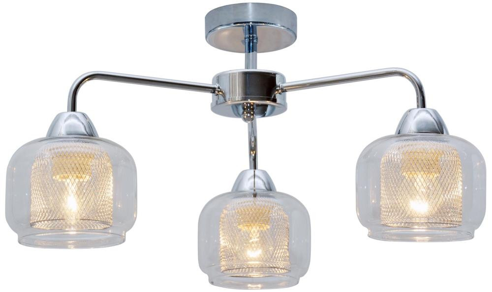 Lampa sufitowa chromowana przezroczysta RAY 3xE14x40W Candellux