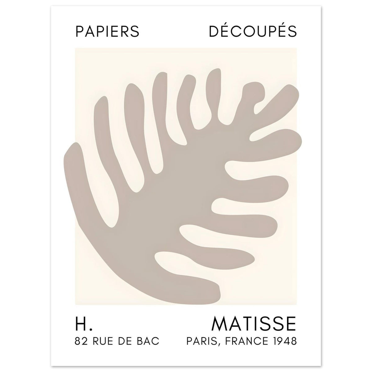Artfulprints Poster Matisse – Coral bloom grey  - 30x40 cm - Grijs