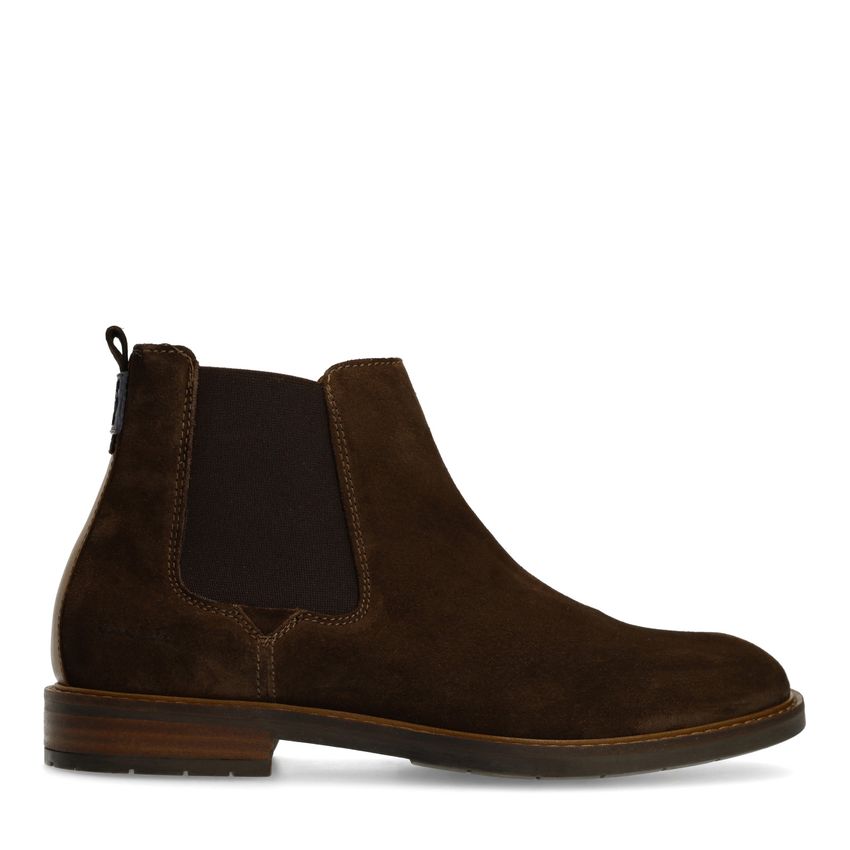 Van Lier Donkerbruine suède chelsea boots