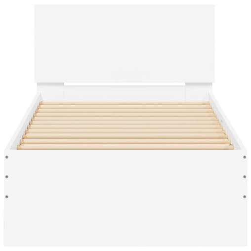 NNEVL Bed Frame with Headboard White 90x190 cm Engineered wood