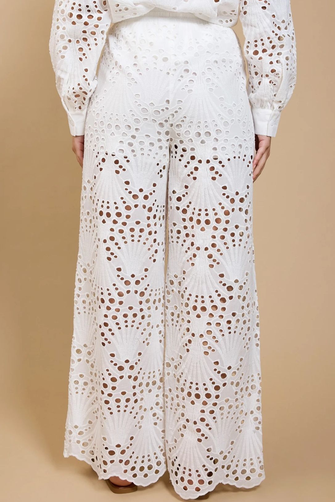 Little Mistress White Broderie Trousers