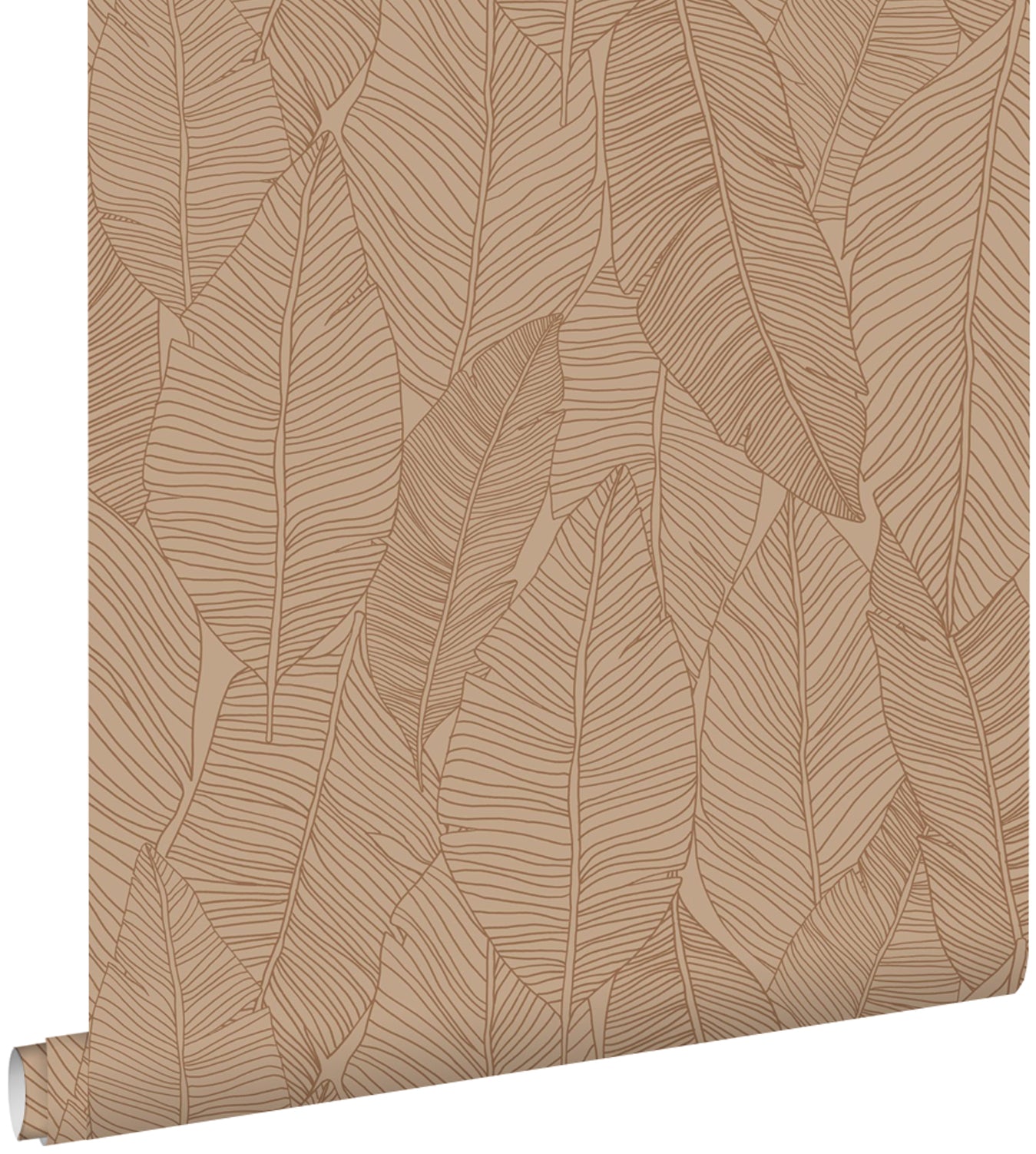 ESTAhome behang getekende bladeren terracotta roze - 53 cm x 10.05 m - 139353