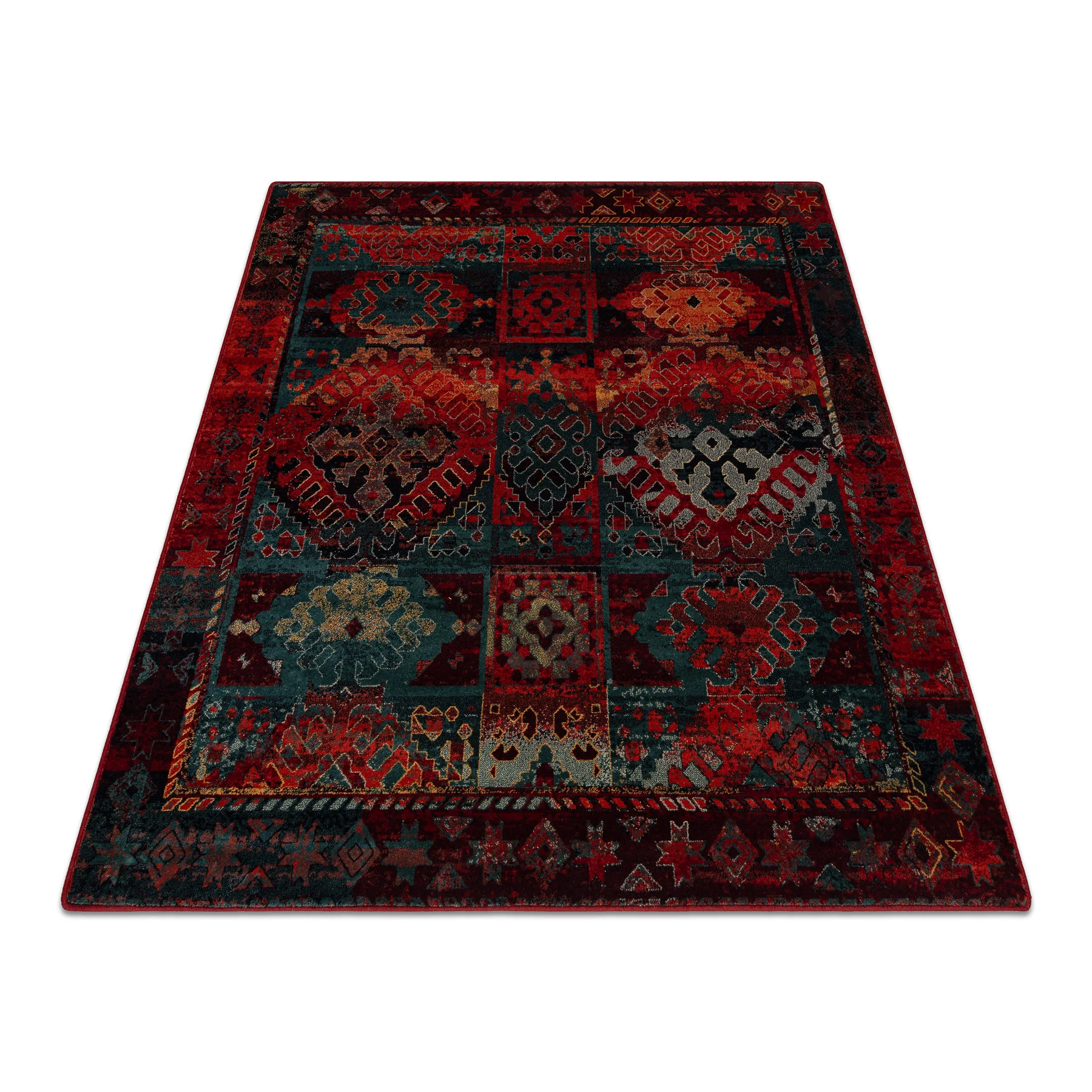 Dywan wełniany OMEGA AVAR Kwadrat Ramka, romby, orientalny - 170x170 cm
